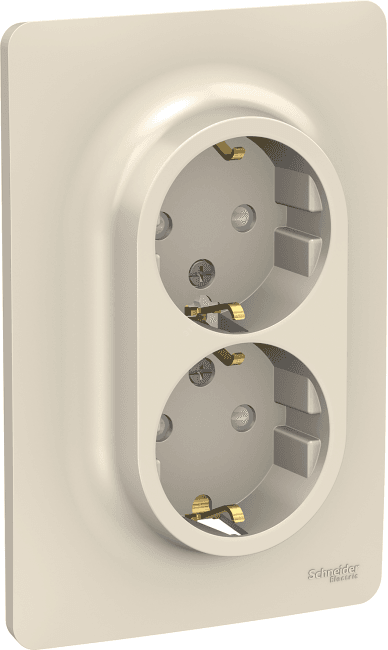 Schneider Electric NU206744 Розетка двойная с з/к со шт 16А винт заж
