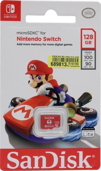 SanDisk Nintendo Switch <SDSQXAO-128G-GN3ZN> microSDXC Memory Card 128Gb UHS-I U3