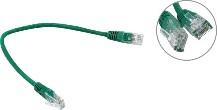 ExeGate <UTP-RJ45-RJ45-5e-0.3M-LSZH-GN> Patch Cord UTP кат.5e LSZH, 0.3м, зелёный <EX286373RUS>