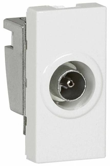 Розетка Legrand 078793 - Программа Mosaic - TV топология «Звезда», диаметр 9,52 мм, штекер, цвет белый, 1 модуль