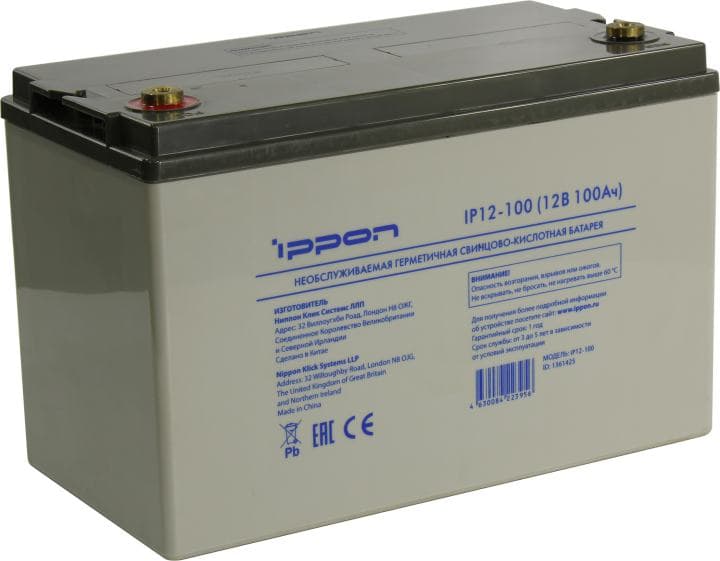 Аккумулятор Ippon IP12-100 (12V, 100Ah) для UPS