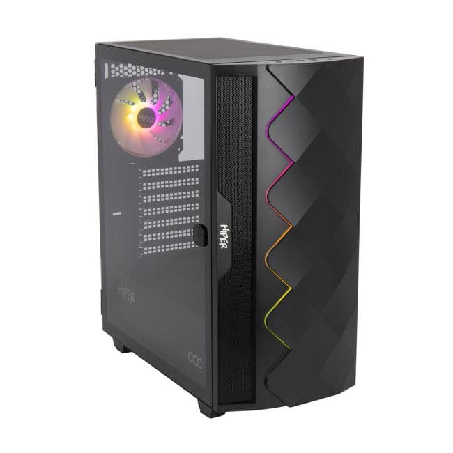 Корпус Hiper DCB черный без БП ATX 5x120mm 5x140mm 1xUSB2.0 1xUSB3.0 audio bott PSU