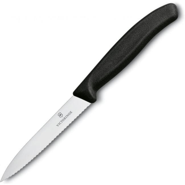 Нож кухонный Victorinox Swiss Classic (6.7733) стальной для чистки овощей и фруктов лезв.100мм прямая заточка черный