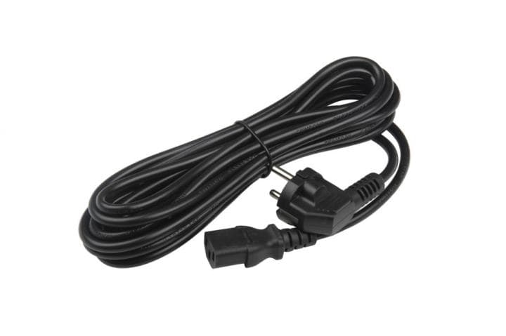 Hyperline <PWC-IEC13-SHM-5.0-BK> Кабель компьютер - розетка 220V 5м Европейский стандарт, Г-образный