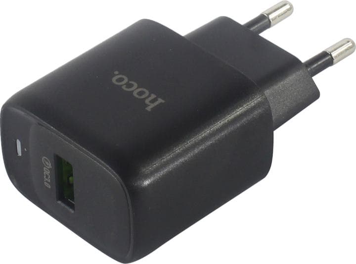 Hoco C140A Smart Set Black <627825> Зарядное устройство USB (Вых. DC5/9/12V, USB, Кабель USB-C)