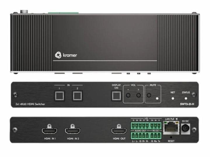 Kramer SWT3-21-H Коммутатор/ Коммутатор 2х1 HDMI с автоматическим переключением; коммутация по наличию сигнала, поддерж