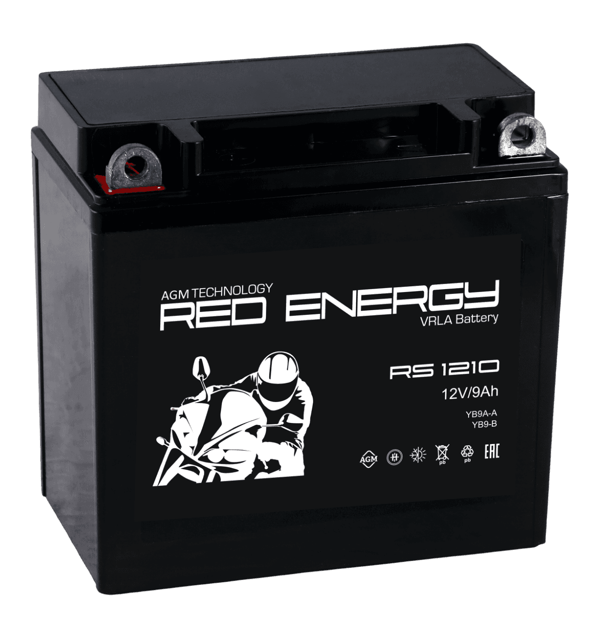 Аккумуляторная батарея Delta (RED ENERGY Li-ion) RS 1210 12В/9Ач, клемма Болт + гайка Ø 6,5 мм (136х77х131мм (136мм); 2