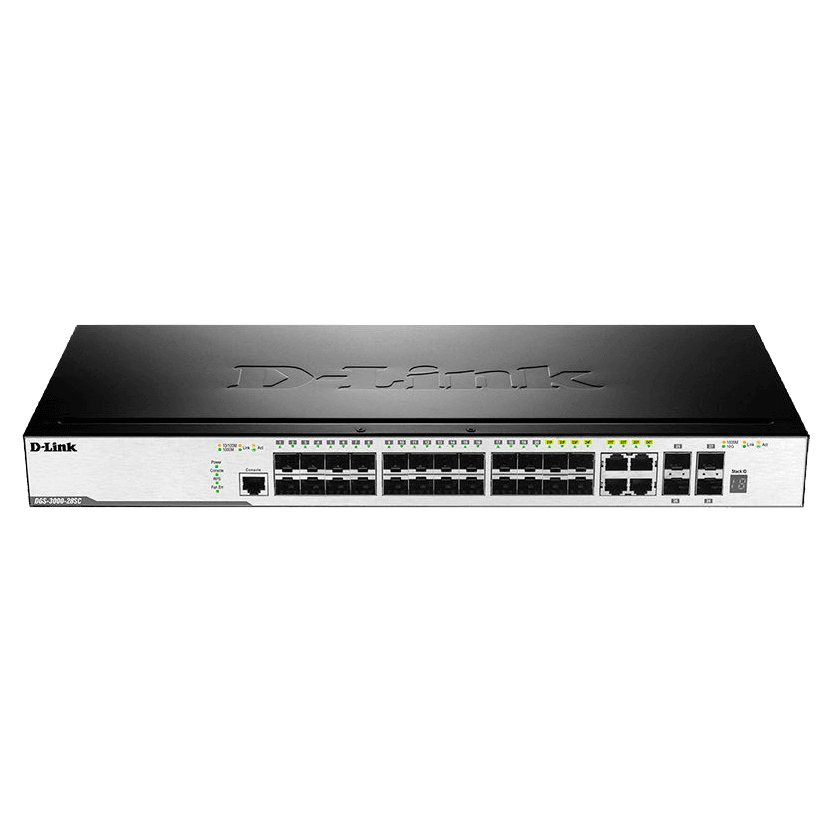 Коммутатор D-Link PROJ Управляемый L2 стекируемый коммутатор, 20x1000Base-X SFP, 4x10GBase-X SFP+, 4xCombo 1000Base-T/SFP, защита от статического электричества до 6 кВ, CLI, консольный порт RJ-45, RPS