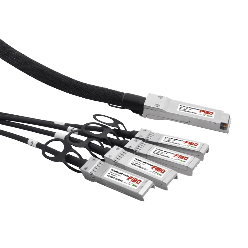 Кабель/ FIBO FT-Q40-4S10-DAC3m QSFP+ 40G to 4SFP+ 10G DAC модуль, медный кабель Belden, 3 метр