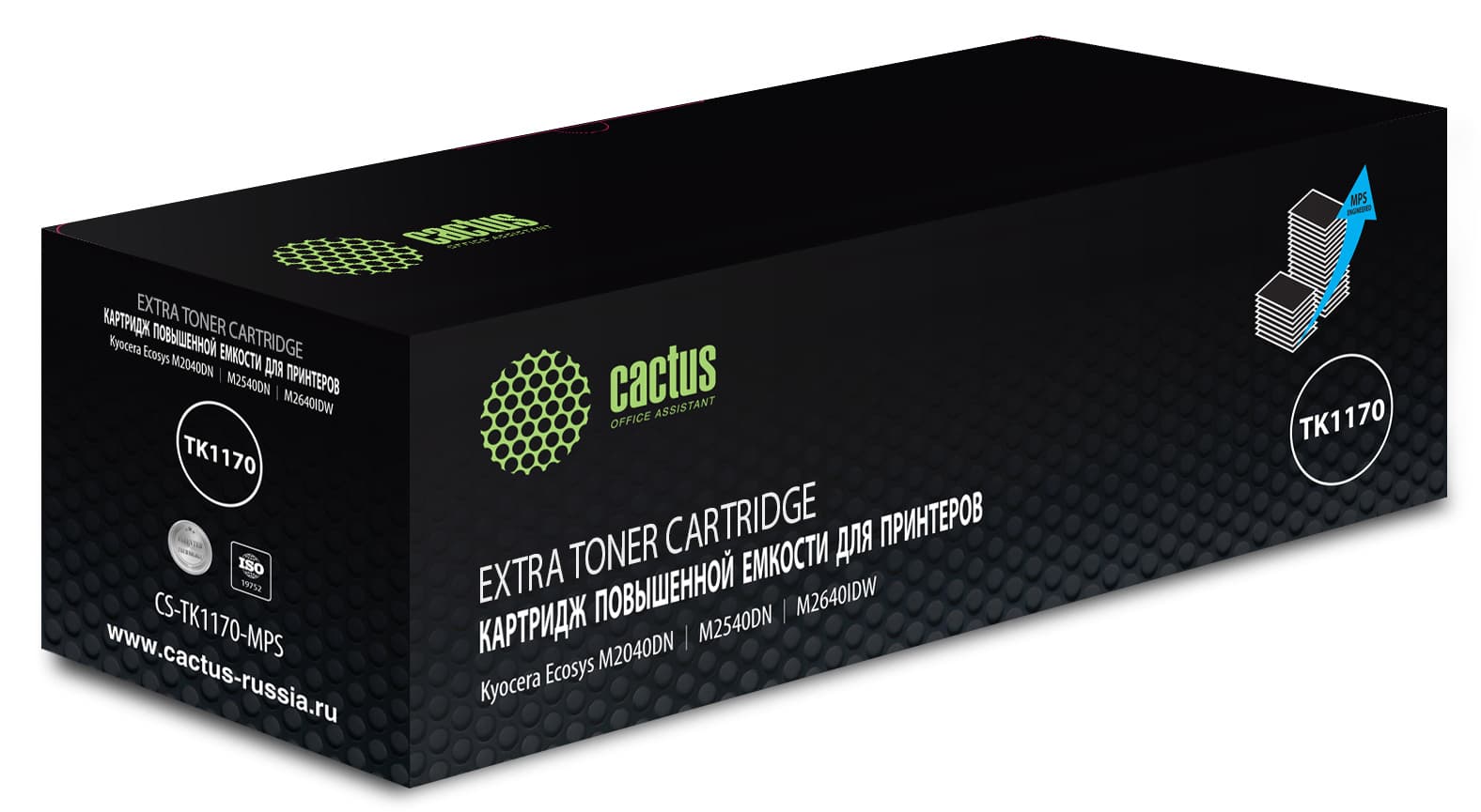 Картридж лазерный Cactus CS-TK1170-MPS TK-1170 черный (12000стр.) для Kyocera Ecosys M2040DN/M2540DN/M2640IDW с чипом