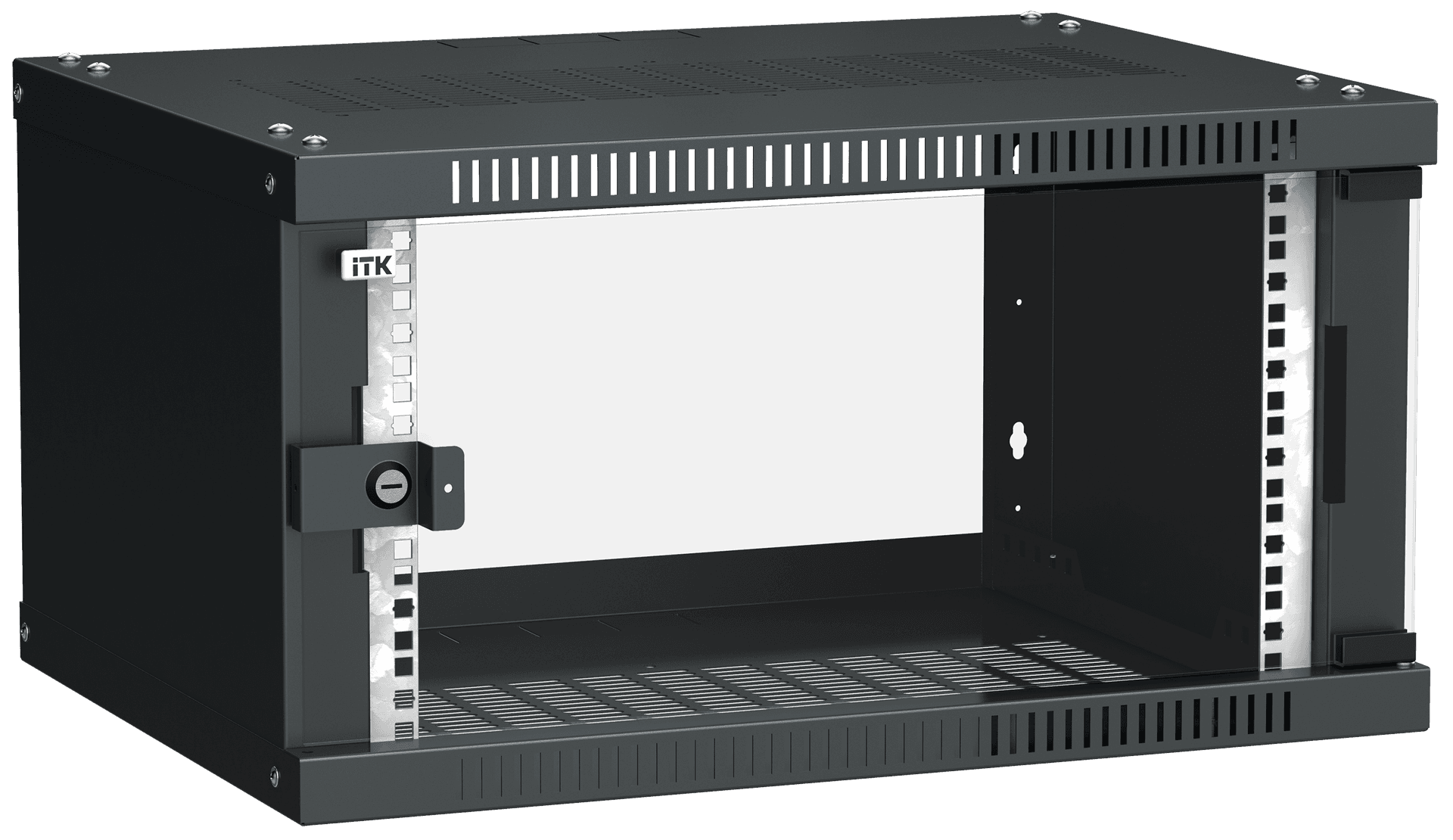 ITK Шкаф LINEA WE 6U 600x450мм дверь стекло черный