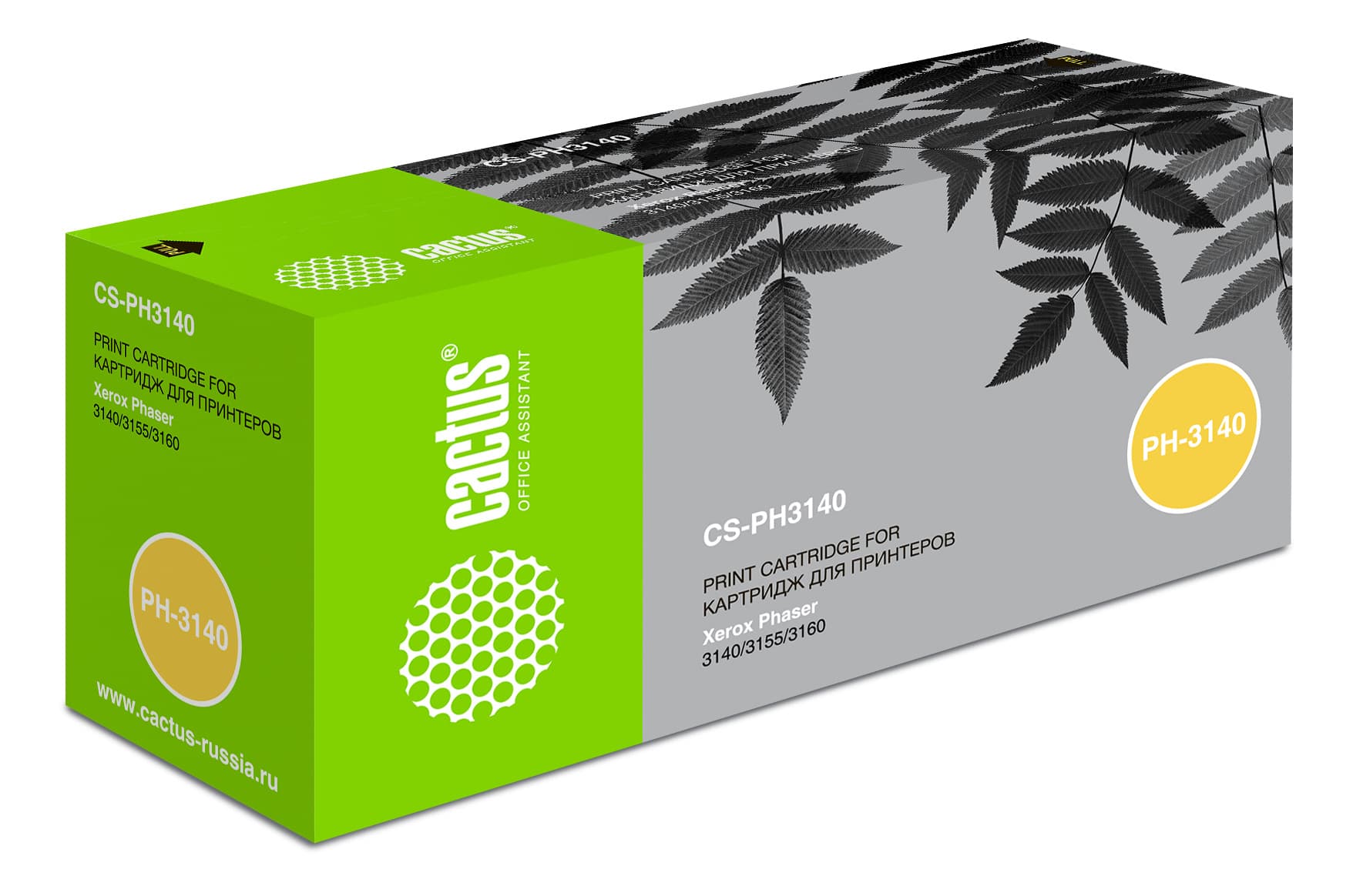 -/ Картридж лазерный Cactus CS-PH3140 108R00908 черный (1500стр.) для Xerox Phaser 3140/3155/3160