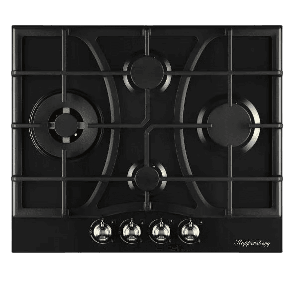 Варочная поверхность Kuppersberg/ KITCHEN RETAIL / Варочная поверхность Kuppersberg, газ, Classic, 61 см, автоматический электроподжиг, газ-контроль, SABAF конфорки, чугунные решетки, цвет антрацит, цвет фурнитуры бронзовый