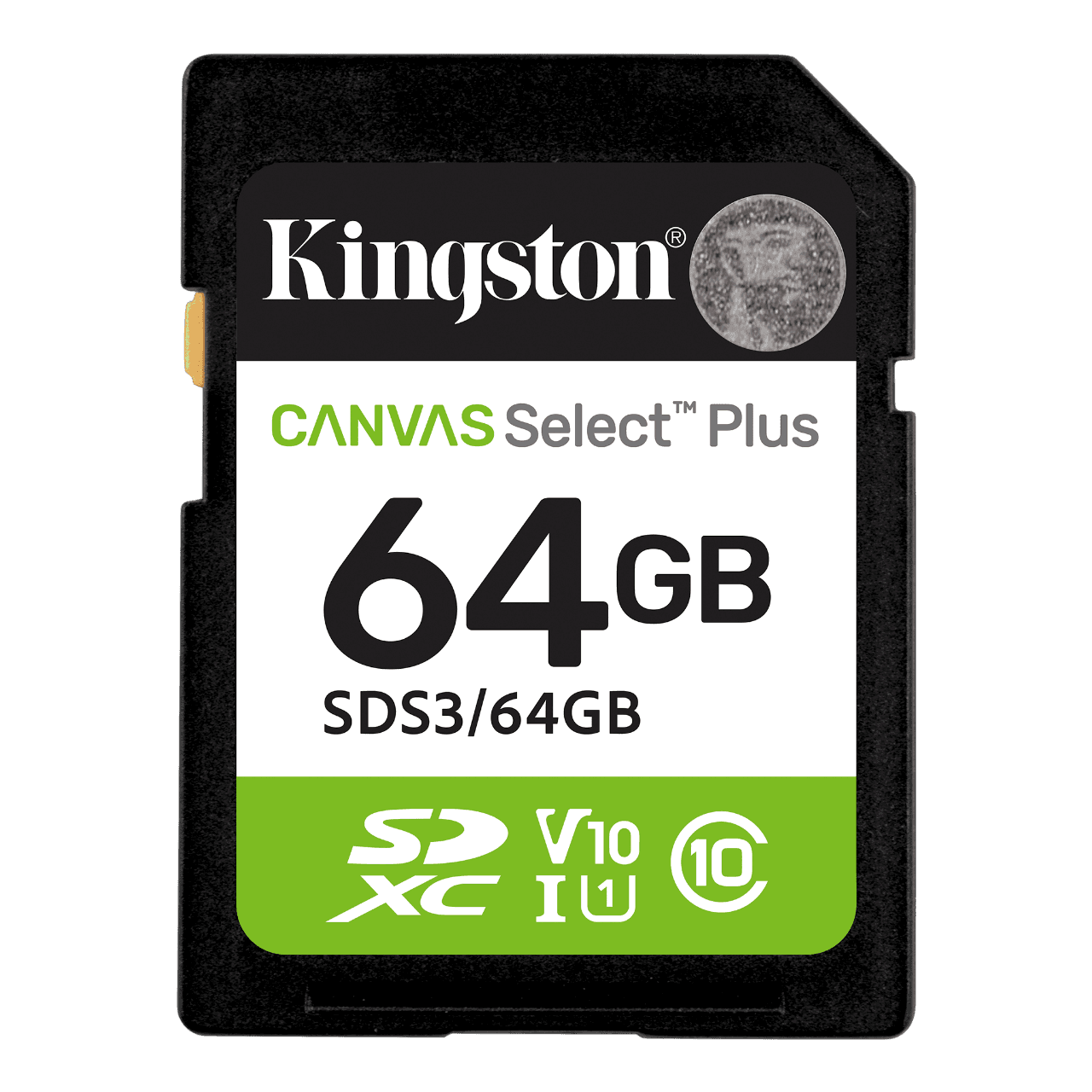 Карта памяти/ Kingston 64GB SDXC Canvas Select Plus Gen3 100MB/s C10 UHS-I U1 V10