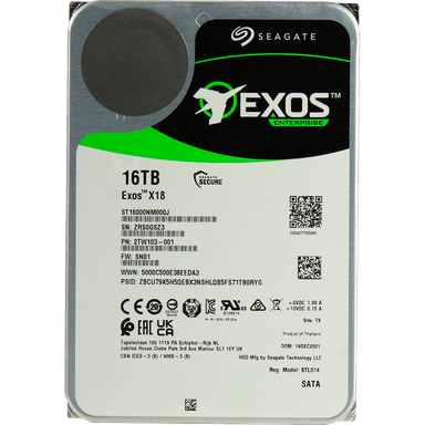 Жесткий диск/ HDD Seagate SATA 16Tb Exos X18 6Gb/s 7200 256Mb OFFICIAL RECERTIFIED 1 year warranty