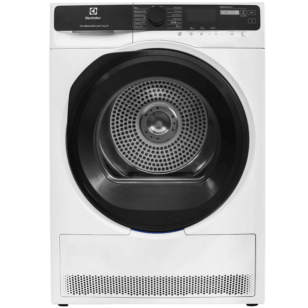 Сушильный барабан ELECTROLUX/ Сушильный барабан с тепловым насосом, Глубина, см: 63.8, Цвет: белый, Максимальная загрузка белья (кг): 9, 12 программ, инверторный мотор,панель управления на английском языке