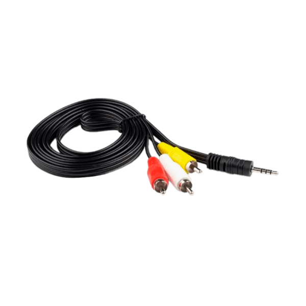 Кабель/ Кабель AUX GoPower Jack 3.5mm (m)-3xRCA (m) 1.0м ПВХ черный в пакете (1/200)