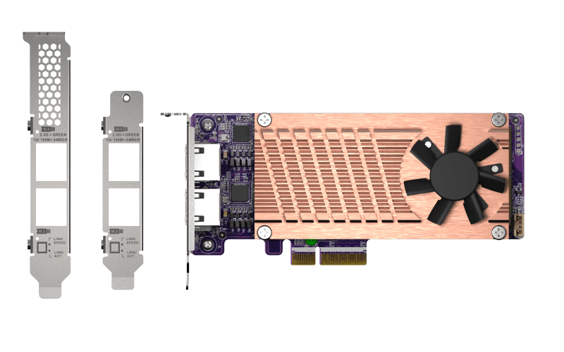 Плата расширения/ QNAP QM2-2P2G2T Expansion card 2 slots M.2 2280 NVMe. PCIe Gen3 x4 interface, 2x 2.5 GbE BASE-T.