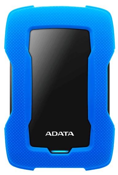 Внешний жесткий диск/ Portable HDD 2TB ADATA HD330 (Blue), Silicone, USB 3.2 Gen1, 133x89x16mm, 190g /3 года/