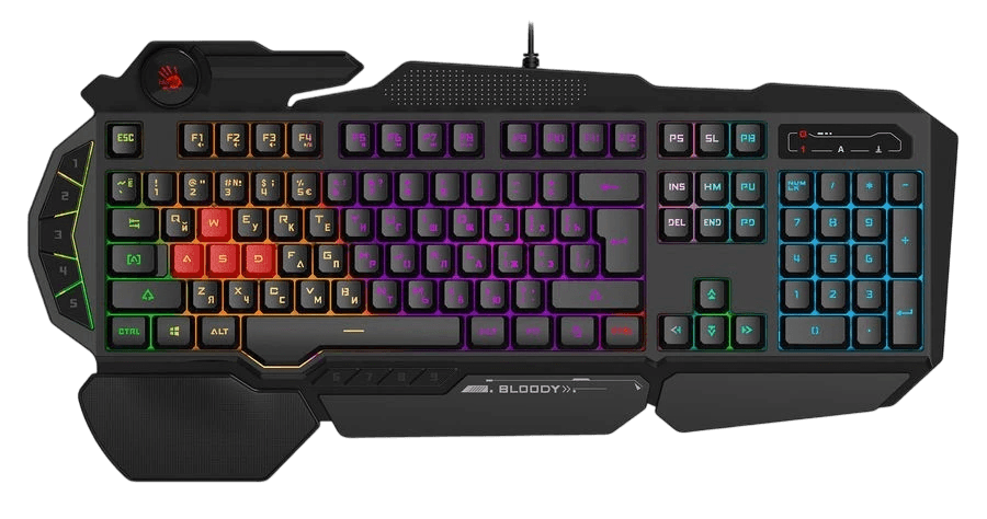 Клавиатура/ Клавиатура A4Tech B310N черный USB Multimedia for gamer LED каб.:1.8м