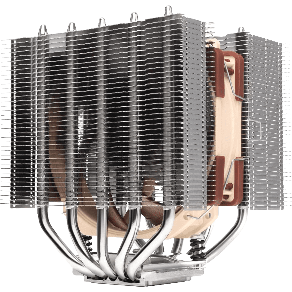 Кулер для процессора/ CPU Cooler Noctua NH-D12L (148W, 4-pin PWM, 145mm, Al/Cu, 5x6mm, 1x120mm, 60.1CFM, 22.6dBA, 2000RPM, S: 1851/1700/1200/115X, AM5/AM4, Beige/Brown)