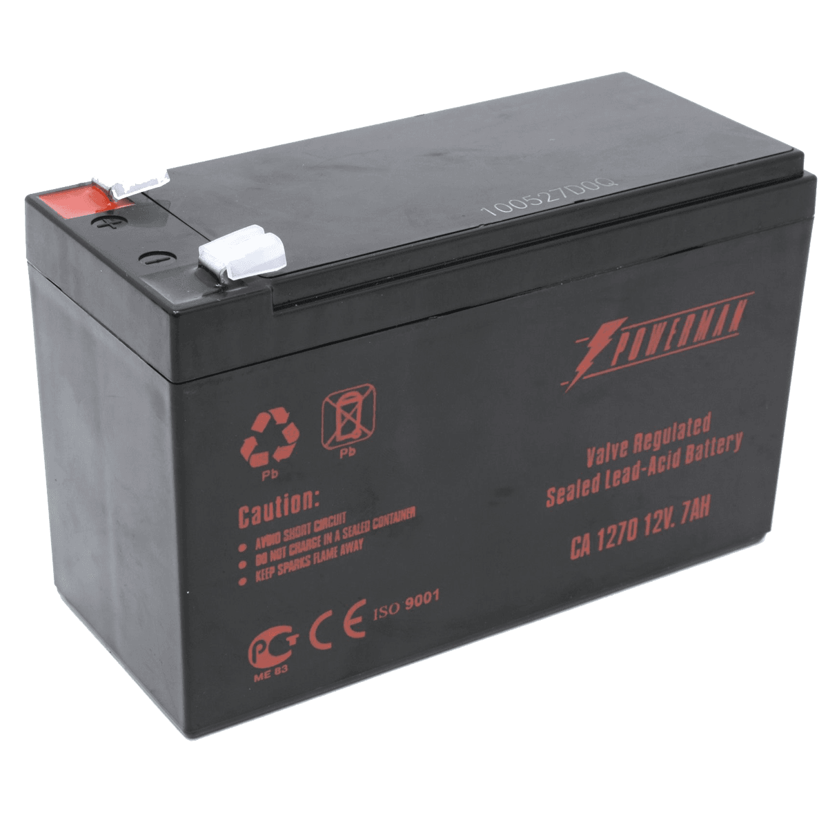 Батарея POWERMAN Battery CA1270, напряжение 12В, емкость 7Ач,макс. ток разряда 105А, макс. ток заряда 2.1А, свинцово-кислотная типа AGM, тип клемм F2, Д/Ш/В 151/65/94, 2.2 кг./ Battery POWERMAN Battery CA1270, voltage 12V, capacity 7Ah, max. discharge current 105A, max. charge current 2.1A, lead-acid type AGM, type of terminals F2, 151mm x 65mm x 94mm, 2.2 kg.