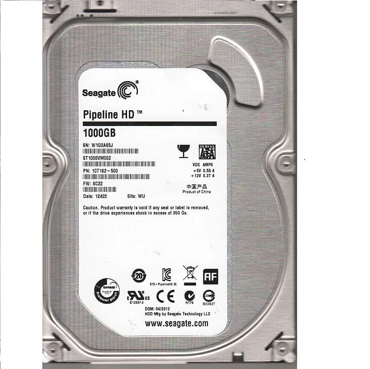 Жесткий диск/ HDD Seagate SATA3 1Tb Pipeline HD 5900 RPM 64Mb 1 year warranty (replacement WD10EZRZ, WD10PURX, ST1000VX013, ST1000DM010)