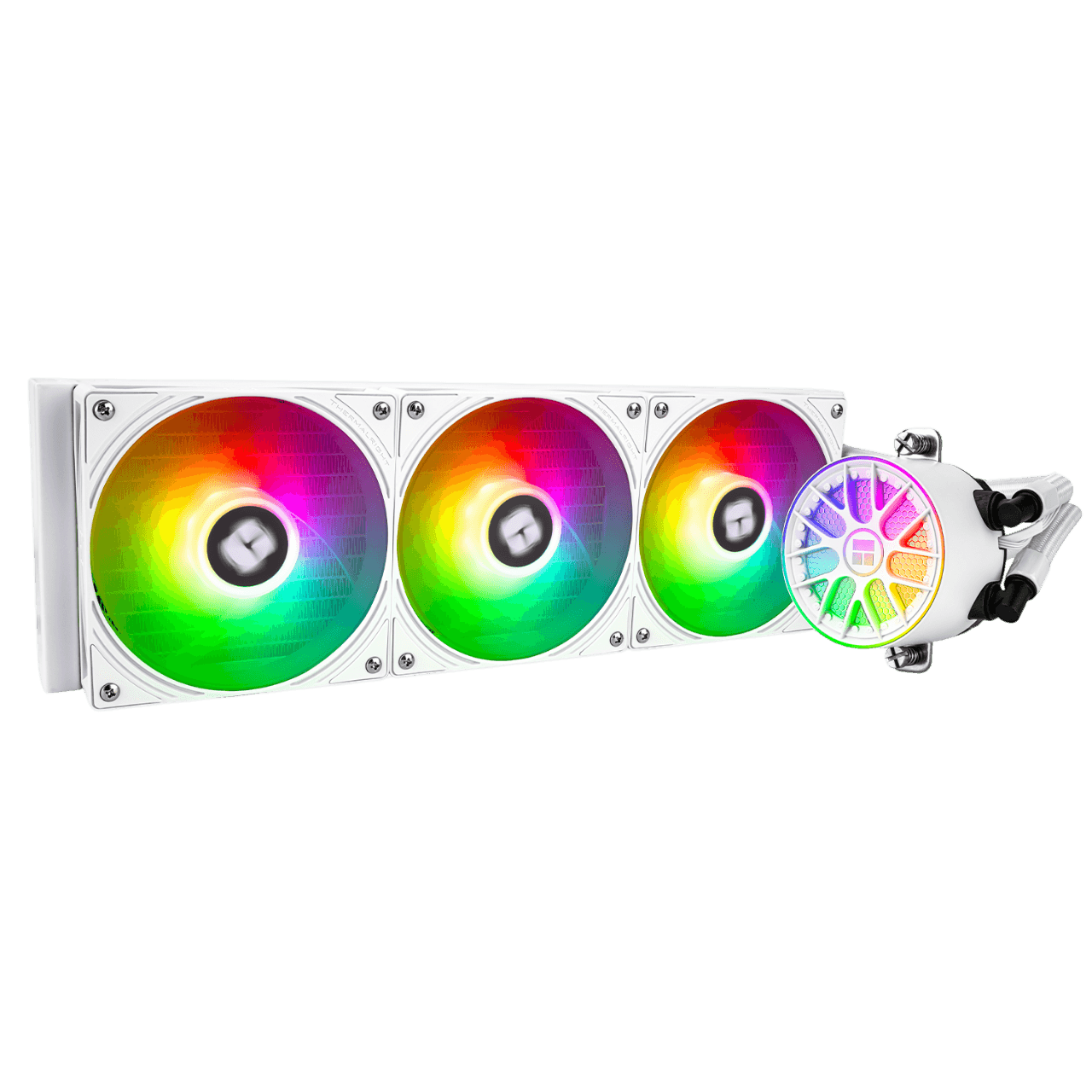 Система жидкостного охлаждения/ Water Cooling System Thermalright Aqua Elite 360 V6 (360mm, White, ARGB/ Fans: 3x120mm, 70.84CFM, 29.8dBA, 2000RPM/ Pump height 53.5mm, 2800RPM, Rad thickness 27mm/ S: 1700, 1200, 1851, 115X, AM5, AM4)