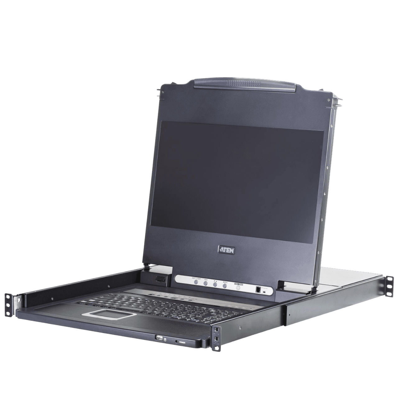 8-портовый KVM-переключатель с ЖК-дисплеем Slideaway/ATEN/ 17.3" 8-Port PS/2-USB VGA Single Rail LCD KVM Switch