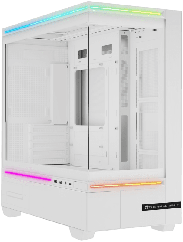 Корпус без блока питания/ Case Thermalright M10 Vision, Mini-Tower, TG, LCD, ARGB, no fans, 2xUSB-A 3.0, 1xUSB Type-C, mATX, mITX White