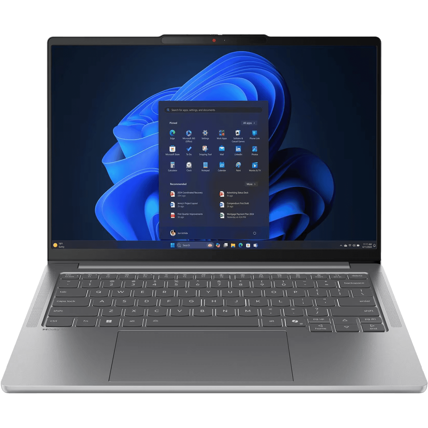 Ноутбук/ Lenovo IdeaPad Pro 5 14IAH10 14"(2880x1800 OLED)/Intel Core Ultra 5 225H(3.3Ghz)/24576Mb/512PCISSDGb/noDVD/Int:Intel Arc Graphics/Cam/BT/WiFi/84WHr/war 1y/1.39kg/luna grey/noOS + 100W, RU kbd