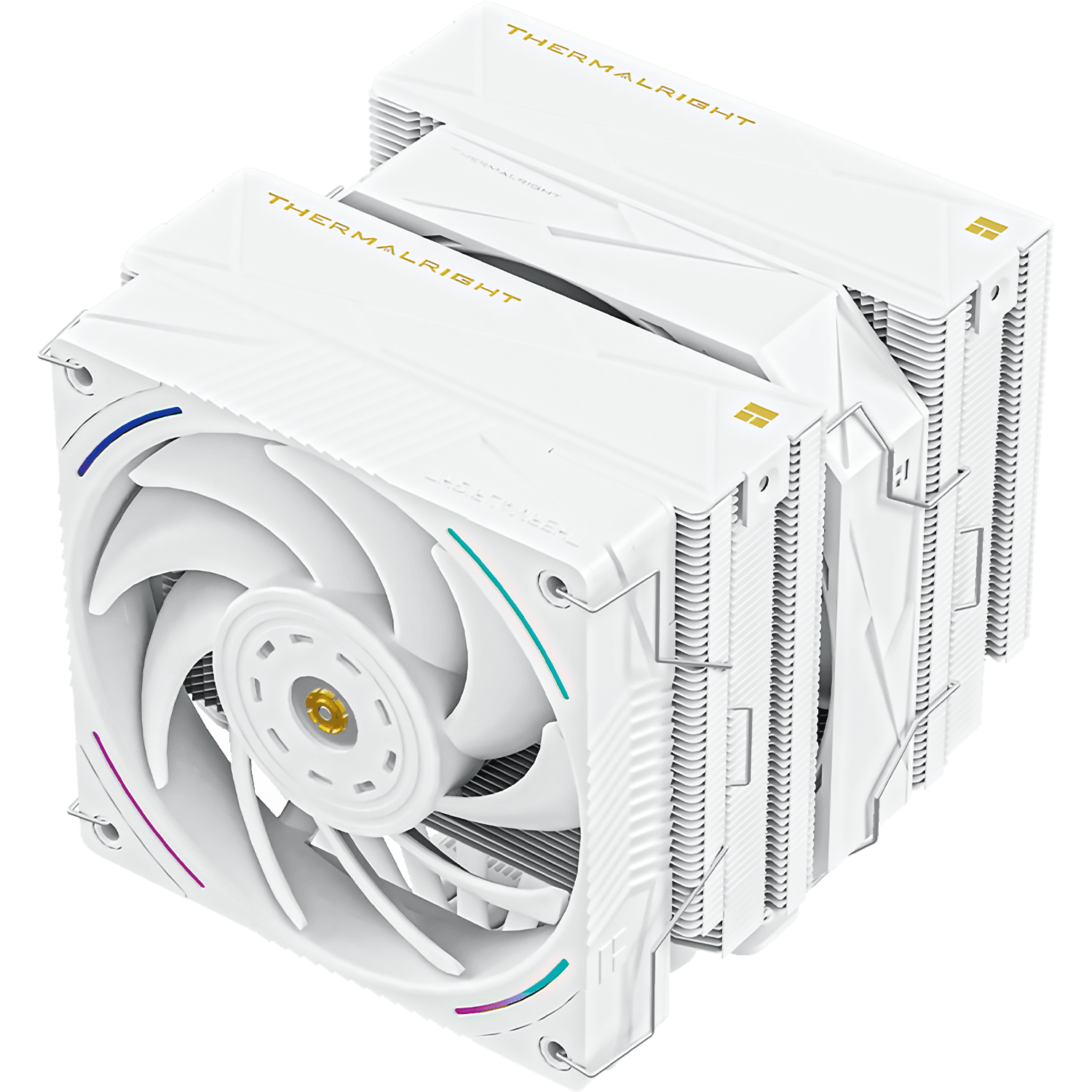 Кулер для процессора/ CPU Cooler Thermalright Royal Pretor 130 Ultra White (4-pin PWM, 158mm, Ni/Cu, 7x6mm, 1x120mm ARGB +1x130mm, 69CFM/81.88CFM, 27dBA/28.3dBA, 2150RPM/1750RPM, S: 1200, 1700, 1851, 115X, 2011, 2066, AM4, AM5, white)