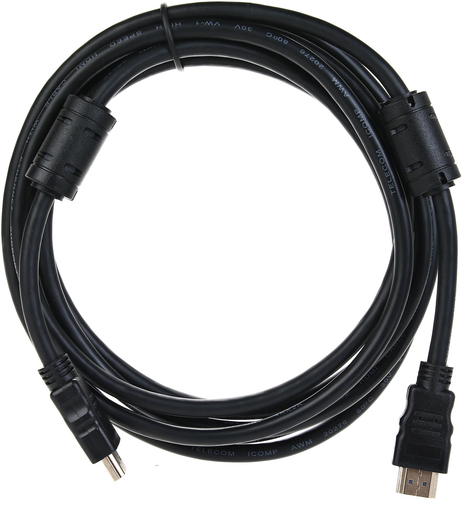 Кабель/ Кабель HDMI-19M --- HDMI-19M ver 2.0+3D/Ethernet,2 фильтра 3m Telecom <TCG200F-3M>