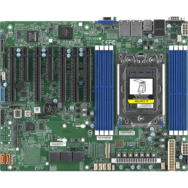 Системная плата/ MB Supermicro H12SSL-I, ATX, 1xSP3 7003/7002 EPYC, 8 DIMM DDR4 R ECC, AST2500 ,5 PCI-E 4.0 x16 + 2 PCI-E 4.0 x8, 2 M.2 pcie 4.0 NVMEx4 2280/110