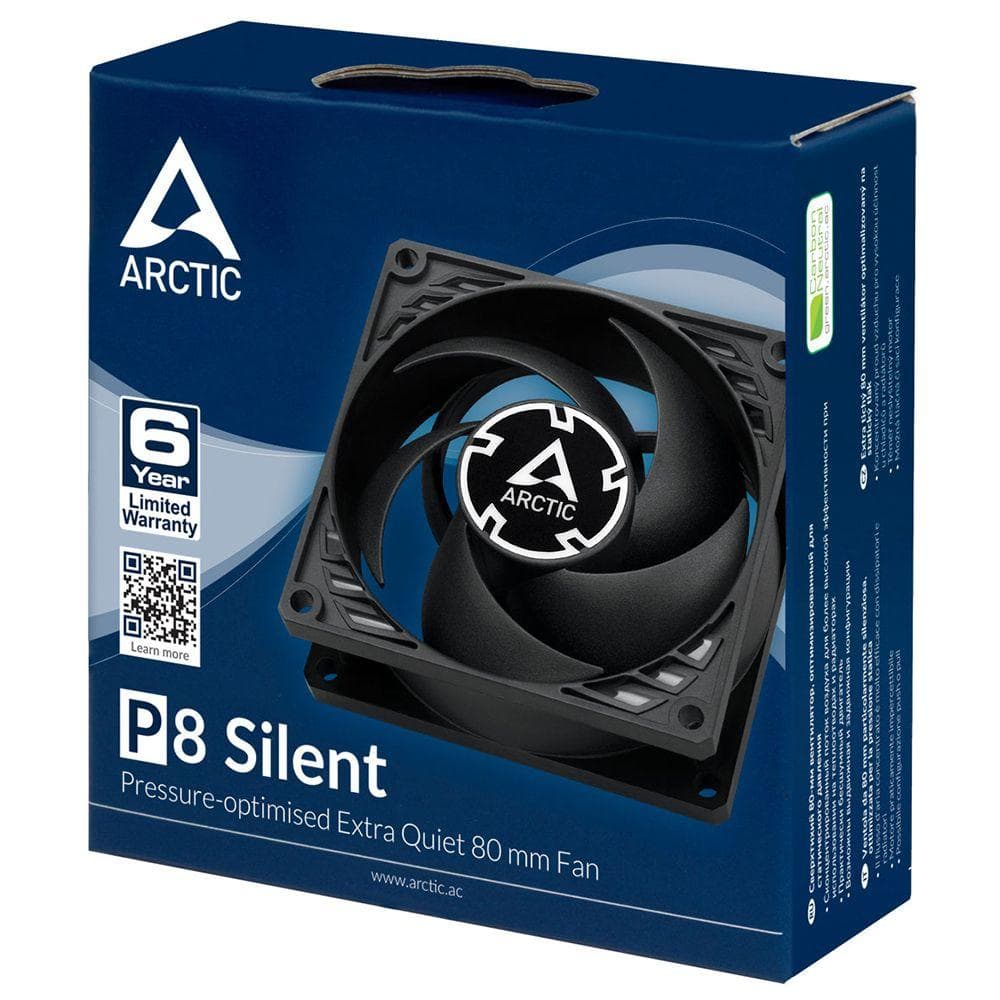 Вентилятор корпусной ARCTIC Cooling P8 Silent (Black/Black) - retail (ACFAN00152A)