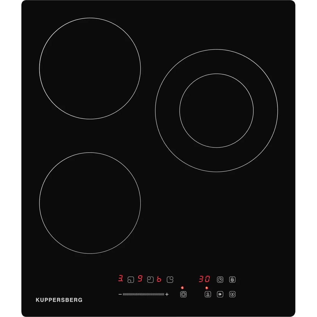 Встраиваемая варочная панель Kuppersberg/ KITCHEN RETAIL / 45 см, 3 конфорки, черный цвет