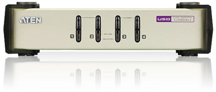 Переключатель ATEN <CS84U> 4 port кл-ра USB илиPS/2+мышь USB или PS/2+VGA15pin (+4 кабеля)