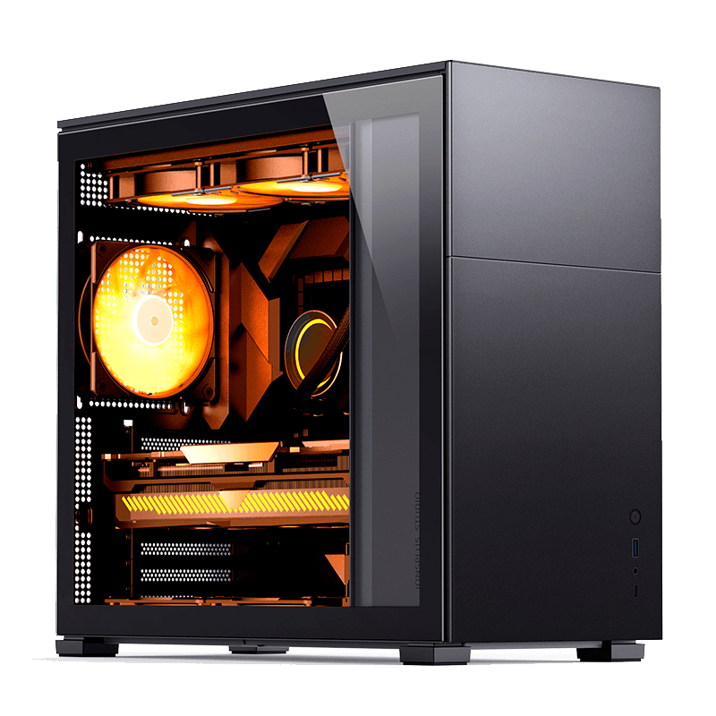 Корпус без блока питания/ Case JONSBO D41 STD, Midi-Tower, TG, no fan, 1xUSB-A 3.2 + 1xUSB-C 3.2, ATX, mATX Black
