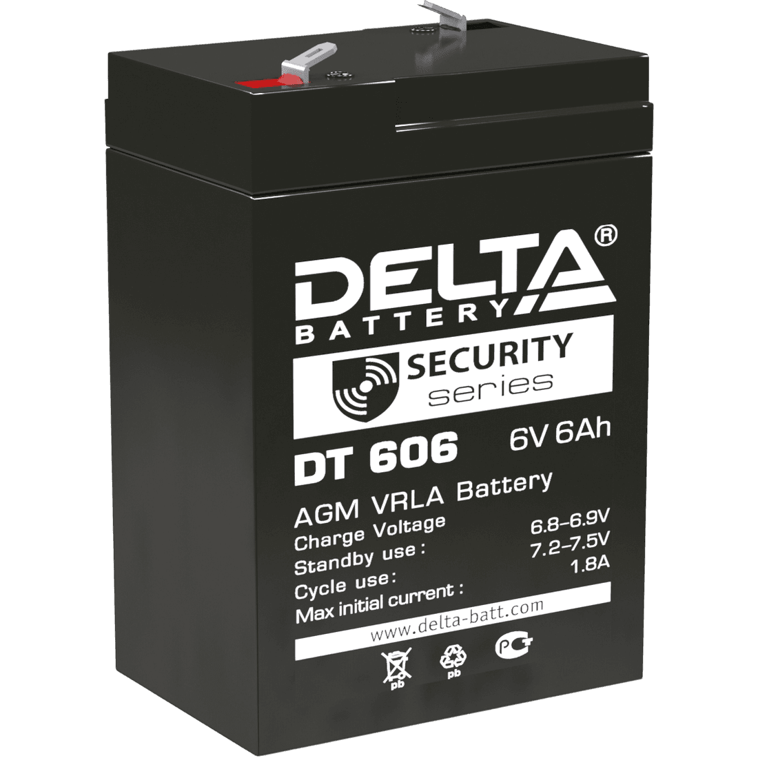 Delta DT 606 (6 А\ч, 6В) свинцово- кислотный аккумулятор