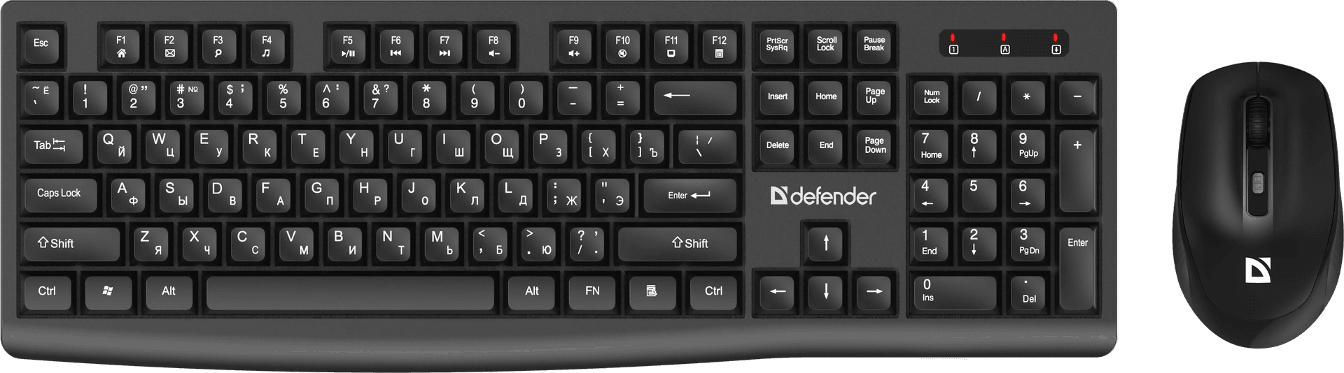 Defender Беспроводной набор Seoul C-972 RU,черн,2.4G,104 кн/4D,1600dpi