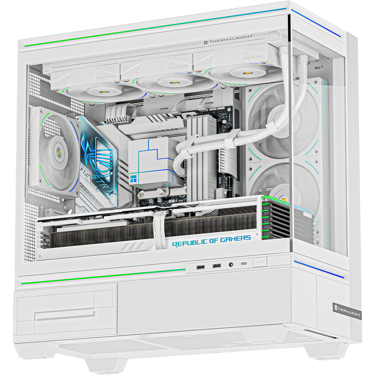 Корпус без блока питания/ Case Thermalright M10, Mini-Tower, TG, ARGB, no fans, 2xUSB-A 3.0, 1xUSB Type-C, mATX, mITX White