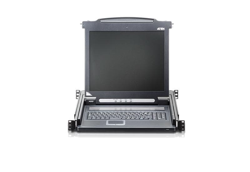 ЖК-монитор 19" с клавиатурой, выдвижной, 1U, RAL 7021/ Console with LCD screen 19"
