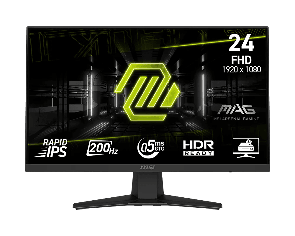 Монитор MSI 23,8" MAG 244F, 16:9, IPS, FHD, 0,5ms, 300cd, 200Hz, HDMI, DP