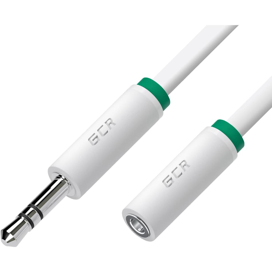 GCR PRO Удлинитель аудио 15.0m jack 3,5mm/jack 3,5mm белый, ультрагибкий, M/F, Premium, экран, стерео
