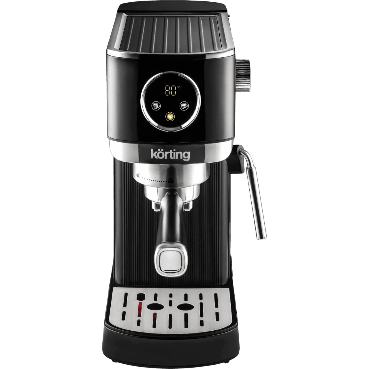 Кофеварка рожковая Korting KCM 1002 EN черный, молотый, 1.2 л, 1350 Вт, 20 бар
