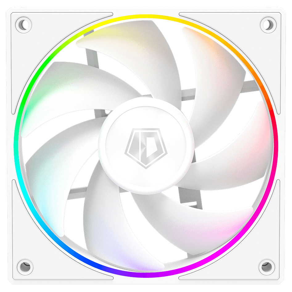 Кулер для корпуса/ Case Cooler ID-COOLING AF-127-ARGB-W (120x120x27mm, 4-pin PWM, ARGB, 78CFM, 29.9dBA, 2000RPM, White)