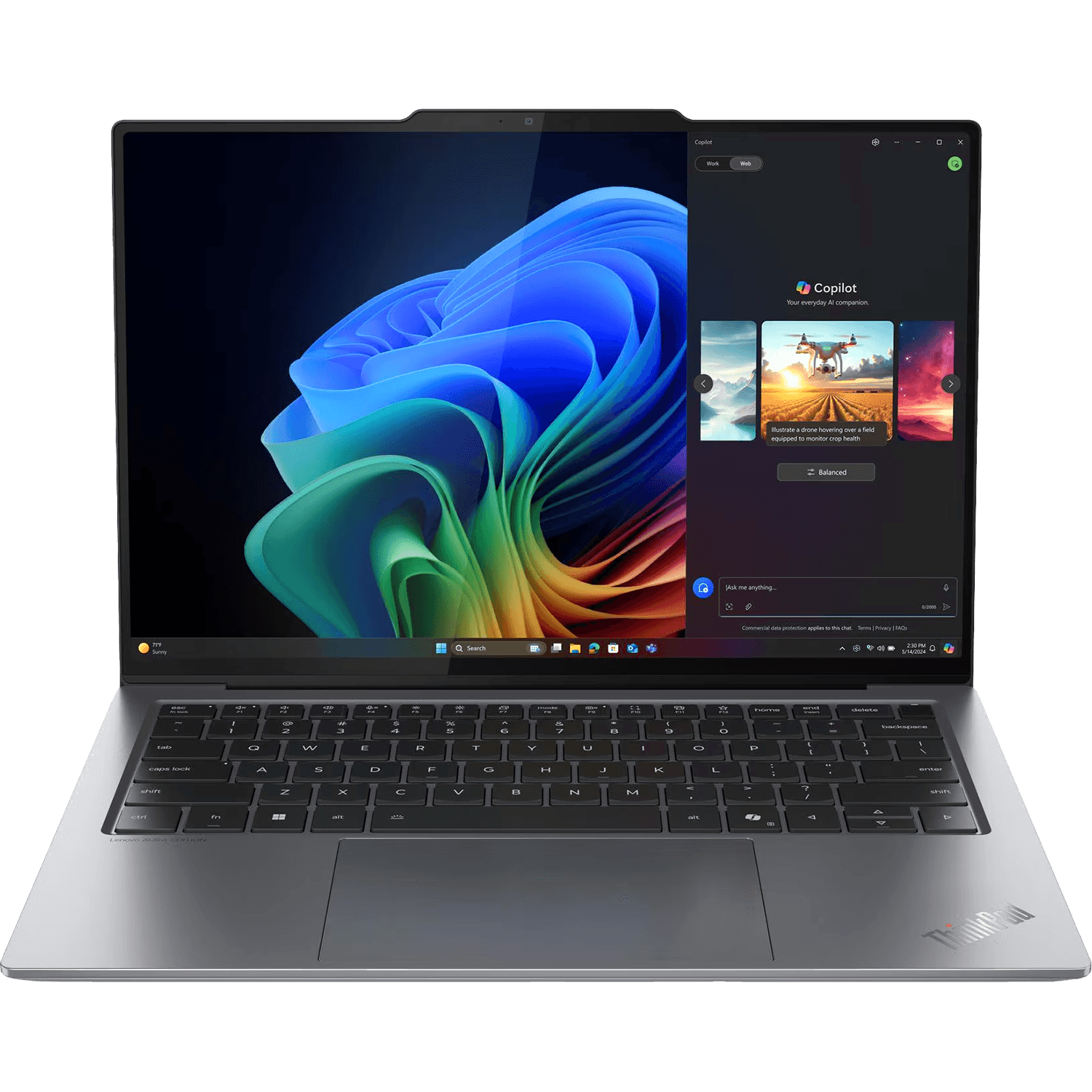 Ноутбук/ Lenovo ThinkPad X9-14 G1 Aura Edition, 14"(2880X1800)OLED 500nit 120Hz Touch, Copilot+ PC , Intel U7 258V, 32GB, 1TB SSD, Intel Arc 140V, Cam 8MP RGB+IR, Intel Wi-Fi® 7 BE201+BT, 55Wh, FPR, BKLT KB ENG, Win 11 Pro, 1Y