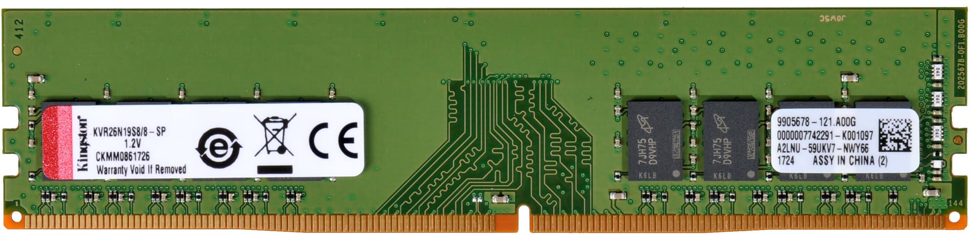 Память оперативная/ Kingston 16GB 2666MT/s DDR4 Non-ECC CL19 DIMM 1Rx8