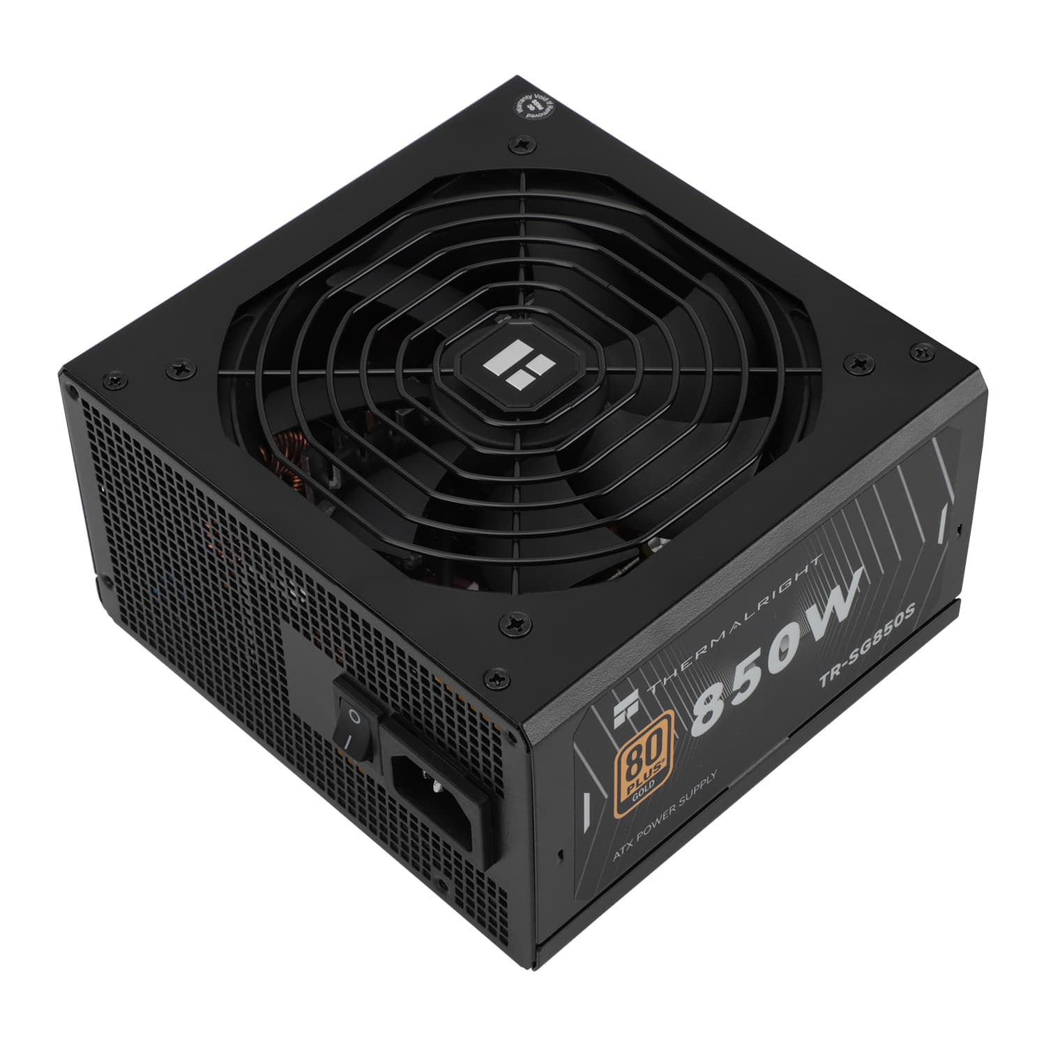 Блок питания 850W/ Power Supply Thermalright, 850W 80+ Gold (ATX, 3.1, PCIe 5.1, Non-modular, 1x24(20+4)pin, 1xCPU 8(4+4)pin, 2xPCIe*2 8(6+2)pin, 5xSATA3, 1x12+4pin (12VHPWR PCIe 5.1 12+4pin 600mm), 3xMOLEX4pin, Active, 120x120mm, 150x140x86mm, APFC, black)
