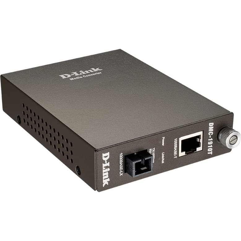 Медиаконвертор D-Link DMC-1910T/A9A, 1000Base-T to 1000Base-LX (up to 15 km, SC) Single Fiber Bi-Direction Media Converter. Transmitting and Receiving wavelength: TX 1550nm; RX 1310nm
